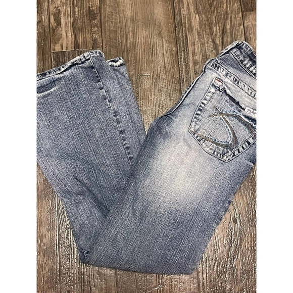 Silver Bootcut Jeans Size 26 Vintage Y2K Silver Jeans - Picture 1 of 7